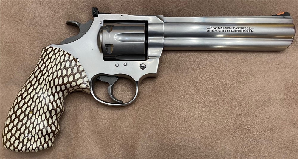 Genuine Cobra Skin Grips for Classic Colt King Cobra Revolver GRIPS ONLY-img-2