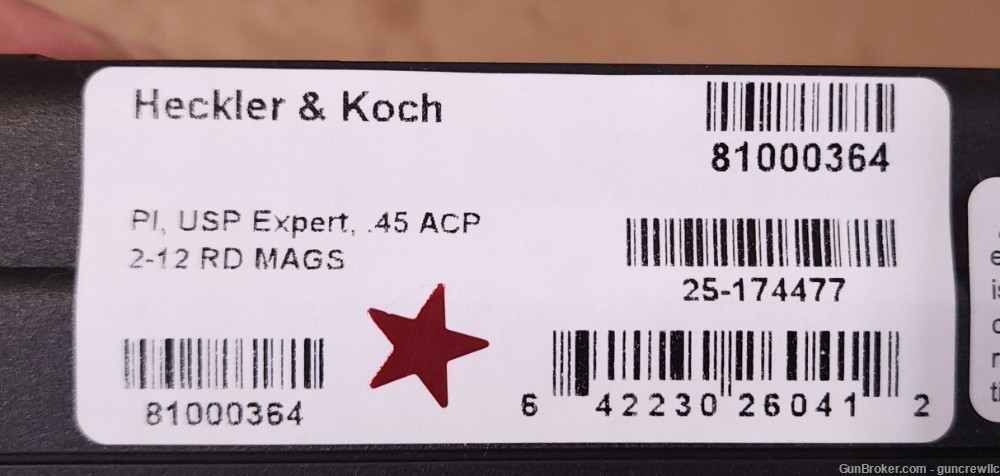 Heckler & Koch HK USP Expert V1 H&K USP45 81000364 DASA 45ACP 5.2" Layaway-img-10