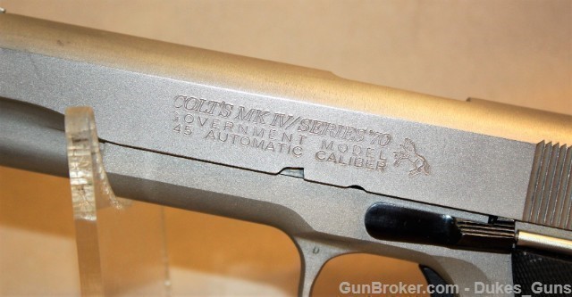 Colt Gov't MK IV Series 70 Satin Nickel w/Box 1980,Like new-img-5