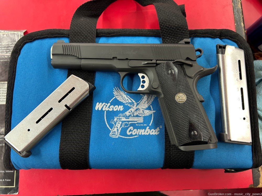 Wilsom custom Spec Ops CQB 1911 5" factory case and 2 8rd mags rare!-img-1