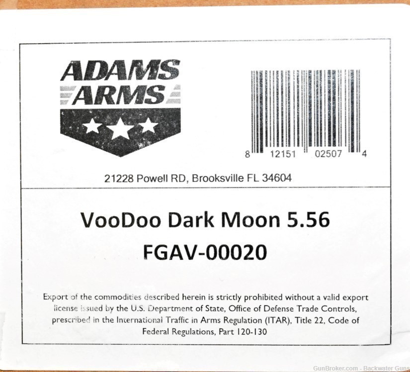 FACTORY NEW ADAM ARMS VOODOO INNOVATIONS DARK MOON 5.56 RIFLE NO RESERVE!-img-6