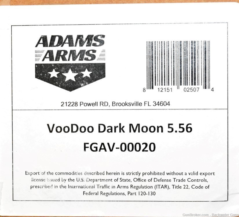 FACTORY NEW ADAM ARMS VOODOO INNOVATIONS DARK MOON 5.56 RIFLE NO RESERVE!-img-5