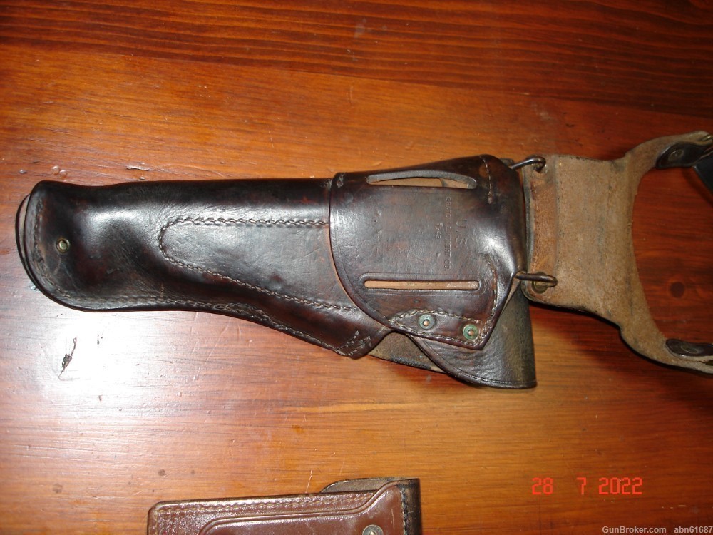 WWII era 1911 holster rig shoulder strap mag pouch Graton & Knight 1943-img-5