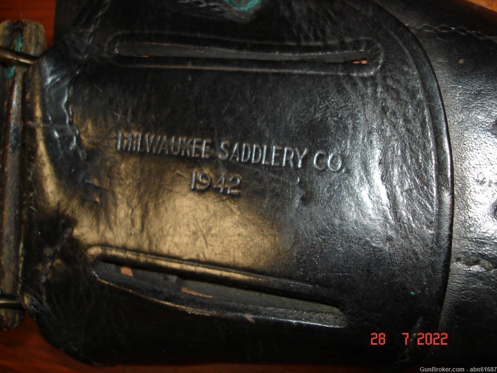 WWII Military Police 1911 holster cross strap mag pouch Milwaukee 1942,Boyt-img-4