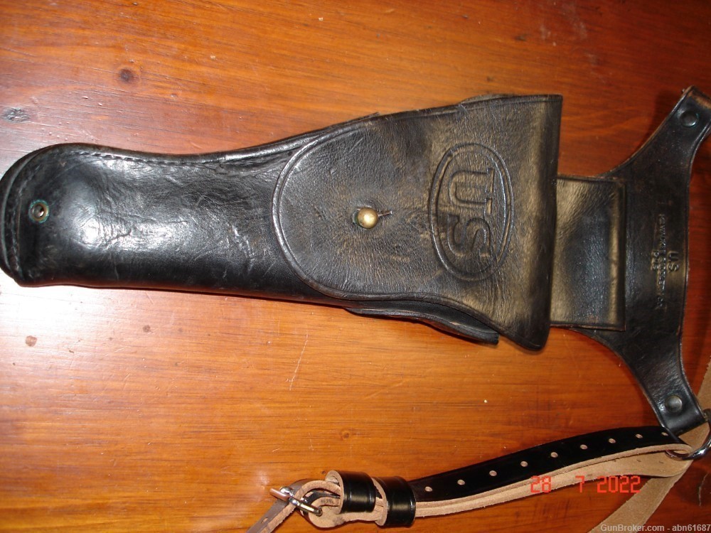 WWII Military Police 1911 holster cross strap mag pouch Milwaukee 1942,Boyt-img-5