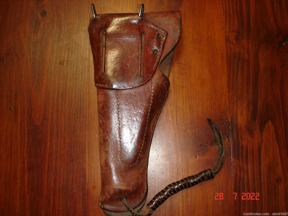 WWII 1911 brown Enger Kress 1942 holster with leg tiedown-img-1