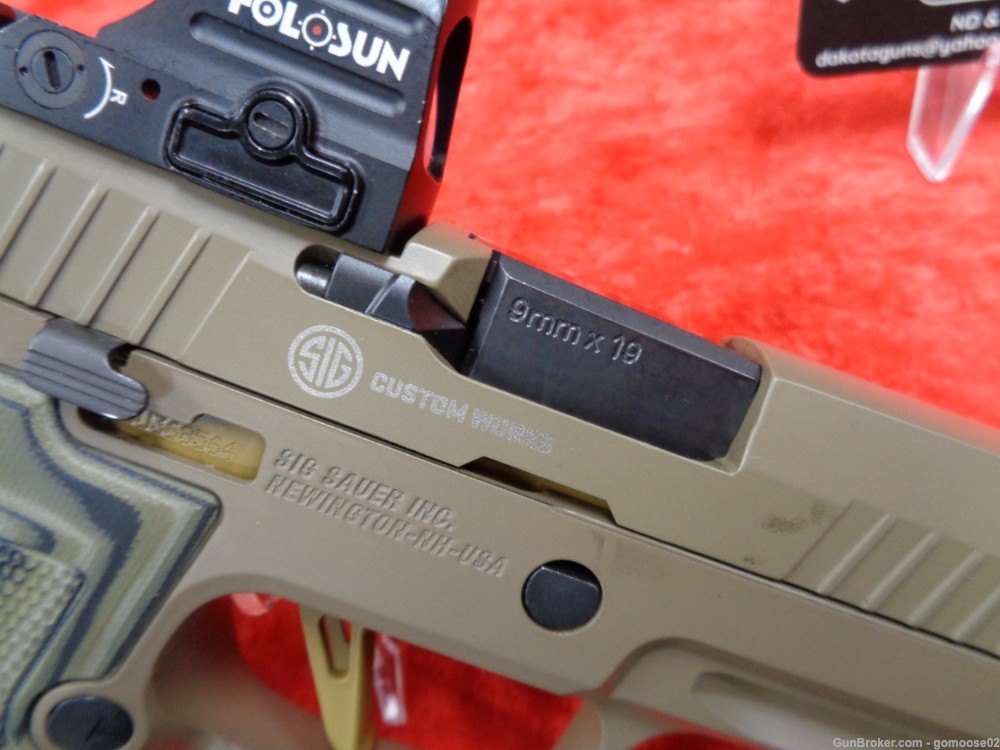 Sig Sauer P320 AXG Scorpion Custom Works FDE 9mm Optic Gold Trigger I TRADE-img-4