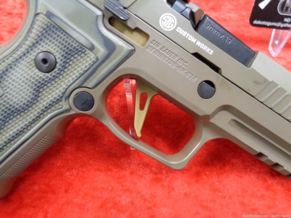 Sig Sauer P320 AXG Scorpion Custom Works FDE 9mm Optic Gold Trigger I TRADE-img-3