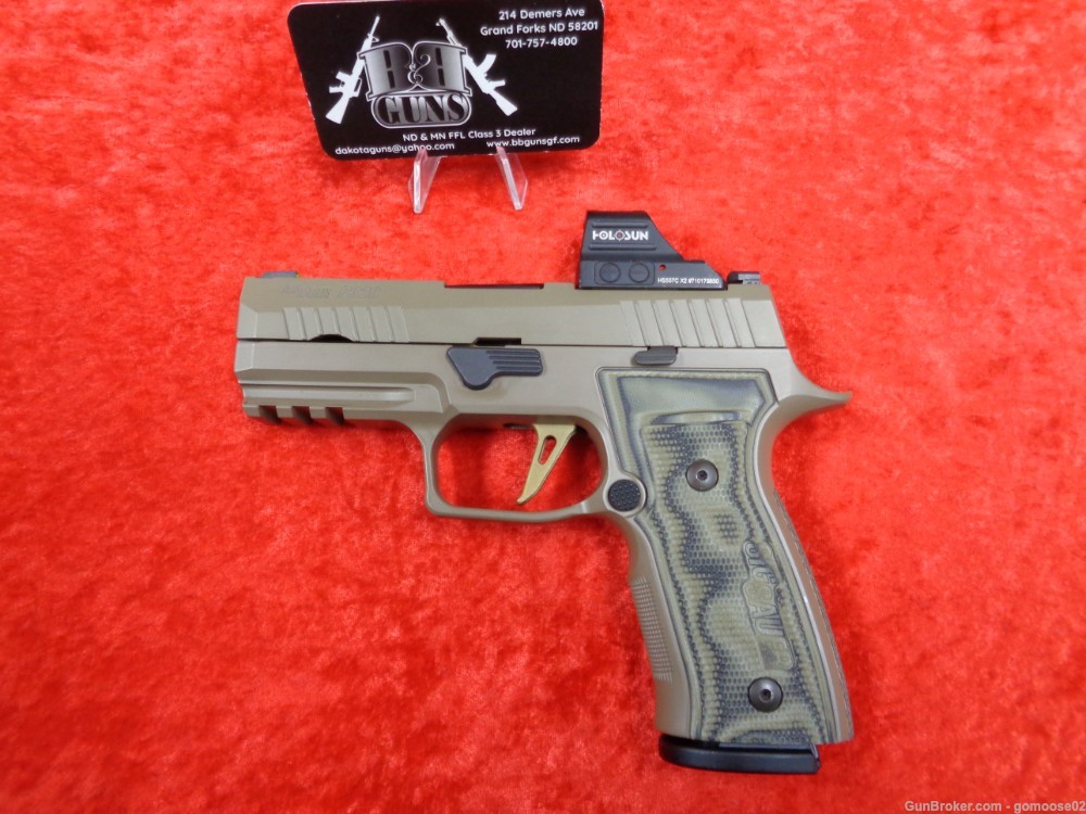 Sig Sauer P320 AXG Scorpion Custom Works FDE 9mm Optic Gold Trigger I TRADE-img-20
