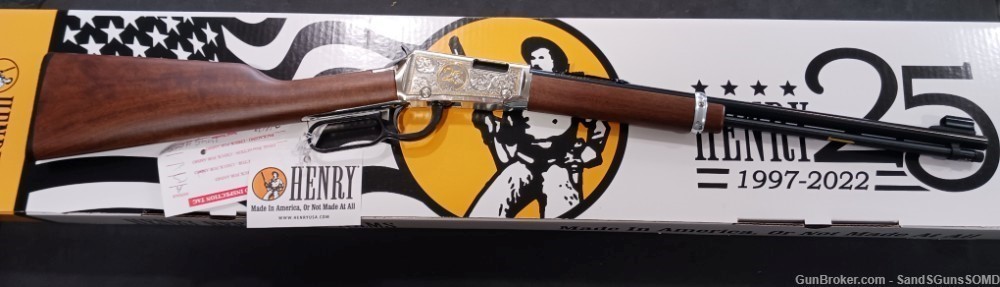 25TH Anniversary HENRY H001-25 22LR ENGRAVED GOLD LEVER ACTION RIFLE New-img-0