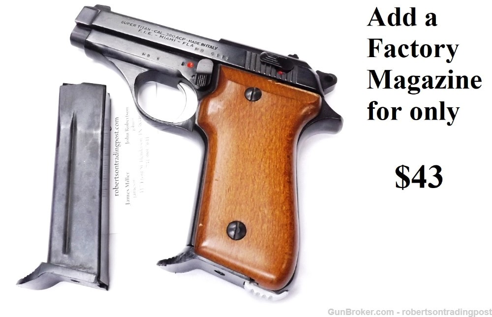 FIE Super Titan .380 Blue Single Action Semi Auto Pistol Exc Unfired 12