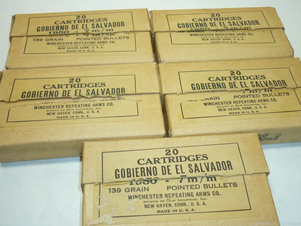 20rd - GOBIERNO DE EL SALVADOR - 7mm 7x57 - Winchester Contract 1950 - RARE-img-14