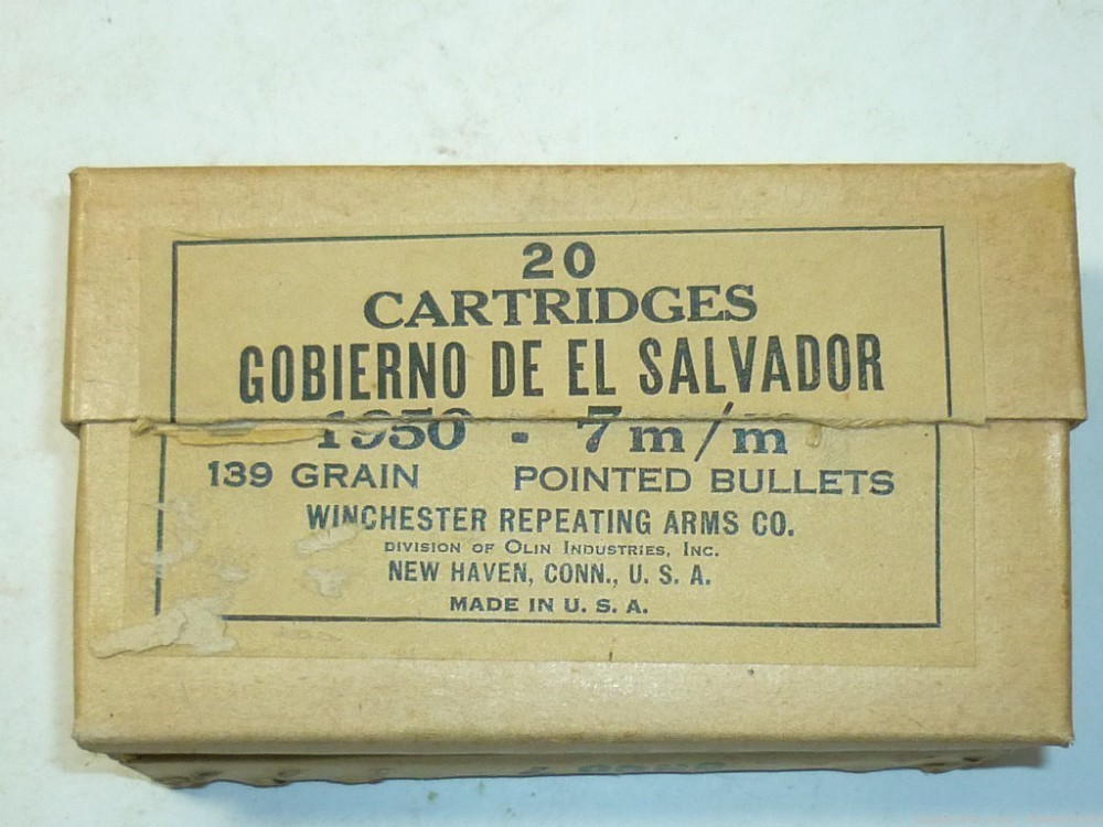 20rd - GOBIERNO DE EL SALVADOR - 7mm 7x57 - Winchester Contract 1950 - RARE-img-1