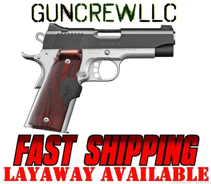 NEW Kimber Pro Carry II Two Tone LG Laser Grips 1911 9mm 3200389 4" Layaway-img-0