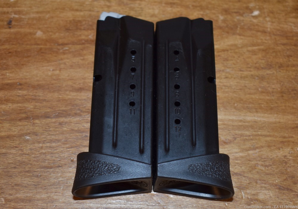 PAIR of Smith & Wesson M&P 9MM Compact 12-Round Factory Pistol Magazines-img-0