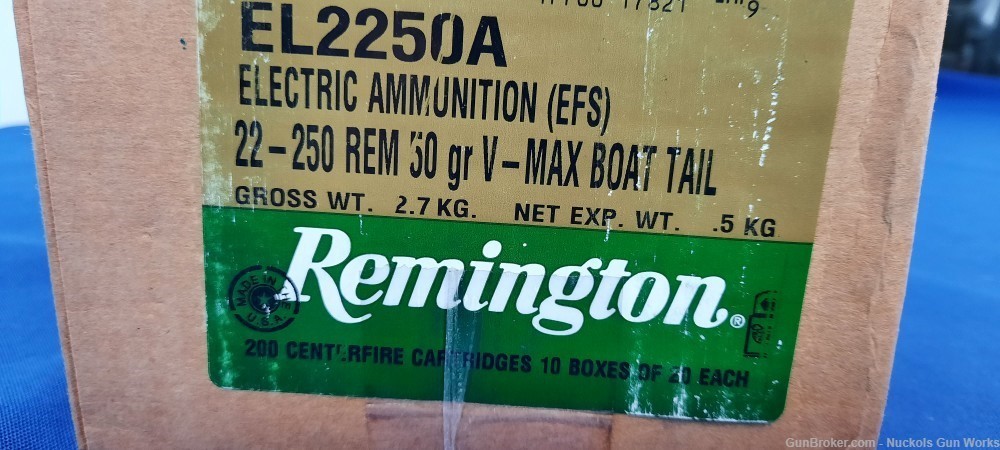 Remington Electric Ammunition (EFS) 22-250 50 gr V-Max Boat Tail 200 Rounds-img-0