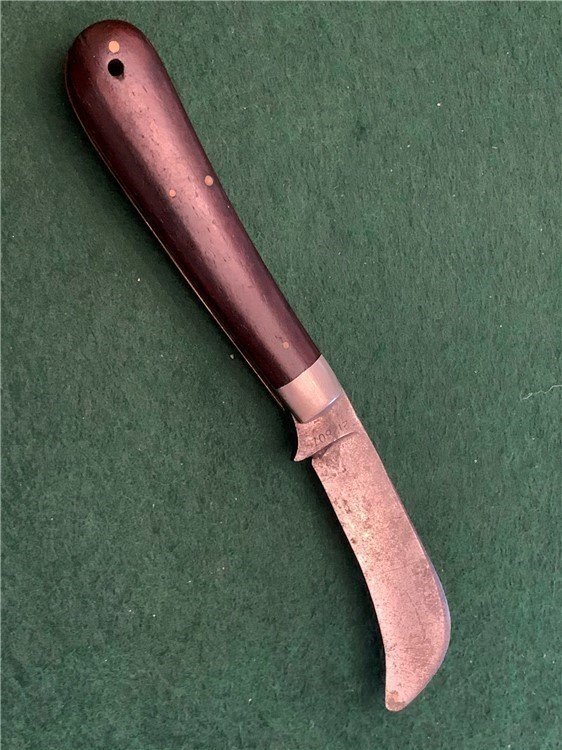 ANTIQUE ROBESON STUREDGE FOLDING KNIFE WITH WOOD HANDEL, RARE-img-0