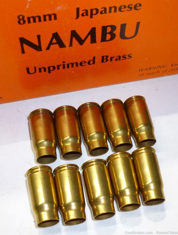 10ct - NEW BRASS - 8mm Nambu 8x22 - Type 14 -img-0