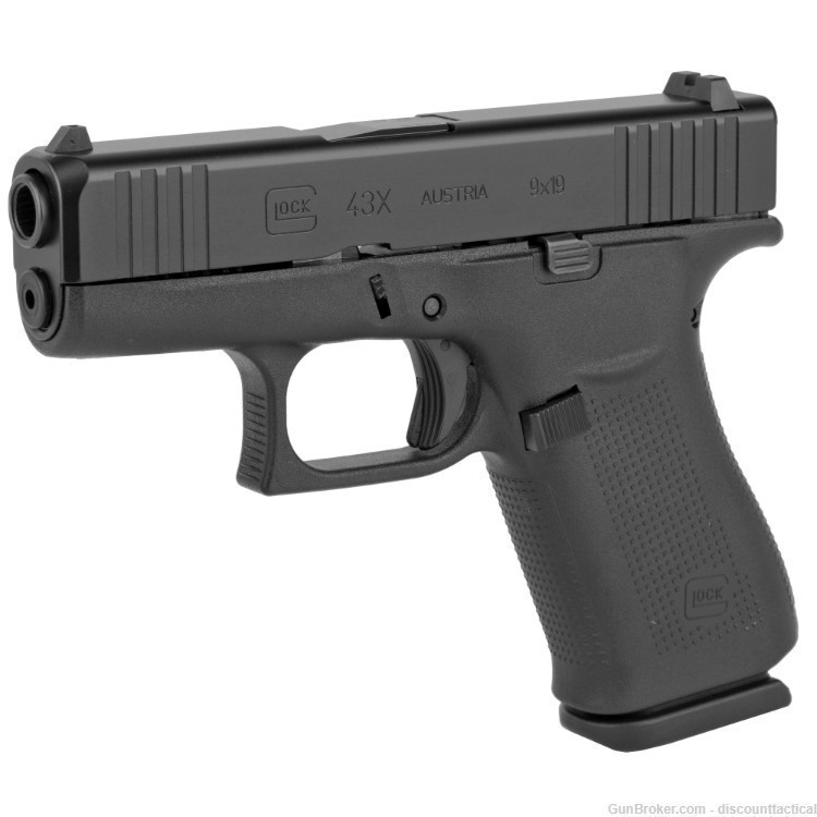 Glock PX4350201 G43X Sub-Compact 9mm Luger 3.41" 10+1 Black nDLC Steel -img-0
