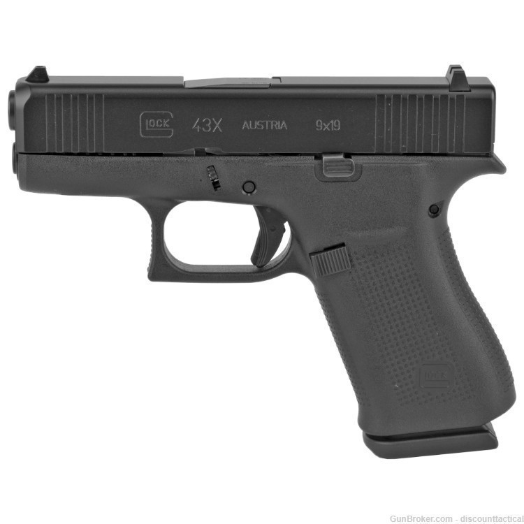 Glock PX4350201 G43X Sub-Compact 9mm Luger 3.41" 10+1 Black nDLC Steel -img-1