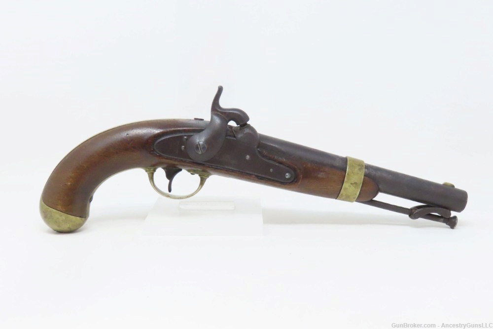 Antique HENRY ASTON U.S. Contract M1842 DRAGOON .54 Cal. Smoothbore Pistol -img-1