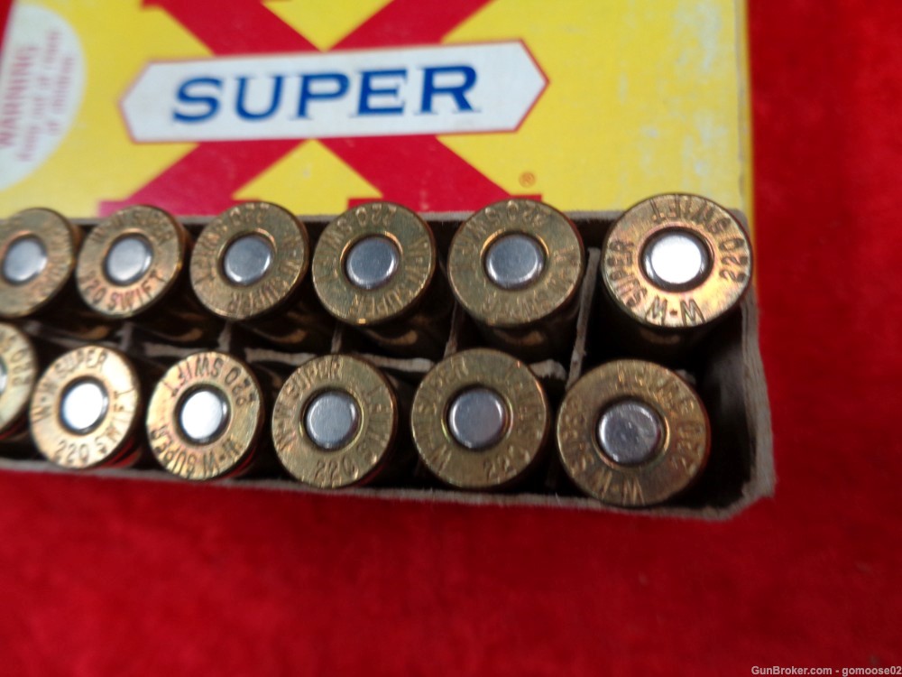 220 Swift Vintage Ammo Box Winchester Super X Ammunition 20rds WE TRADE BUY-img-2