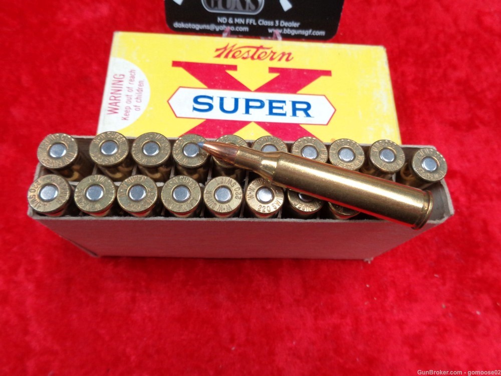 220 Swift Vintage Ammo Box Winchester Super X Ammunition 20rds WE TRADE BUY-img-1