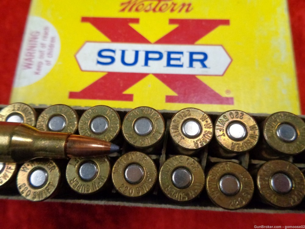 220 Swift Vintage Ammo Box Winchester Super X Ammunition 20rds WE TRADE BUY-img-4