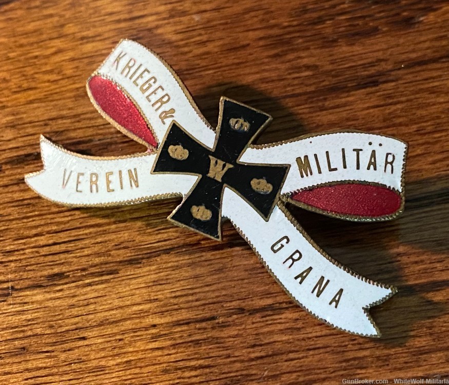 WW1 WEIMAR German Veterans’ Association of Grana Enamel Variant Badge RARE-img-7