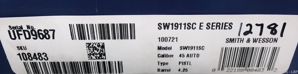 Smith & Wesson SW1911SC E Series .45acp 4.25"BL -img-3