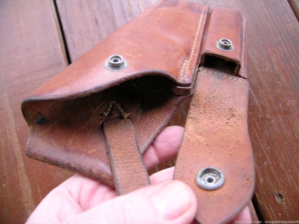 Geo Lawrence #52 Leather Holster W/Mag Pouch For Colt Woodsman 4-1/2"-img-6