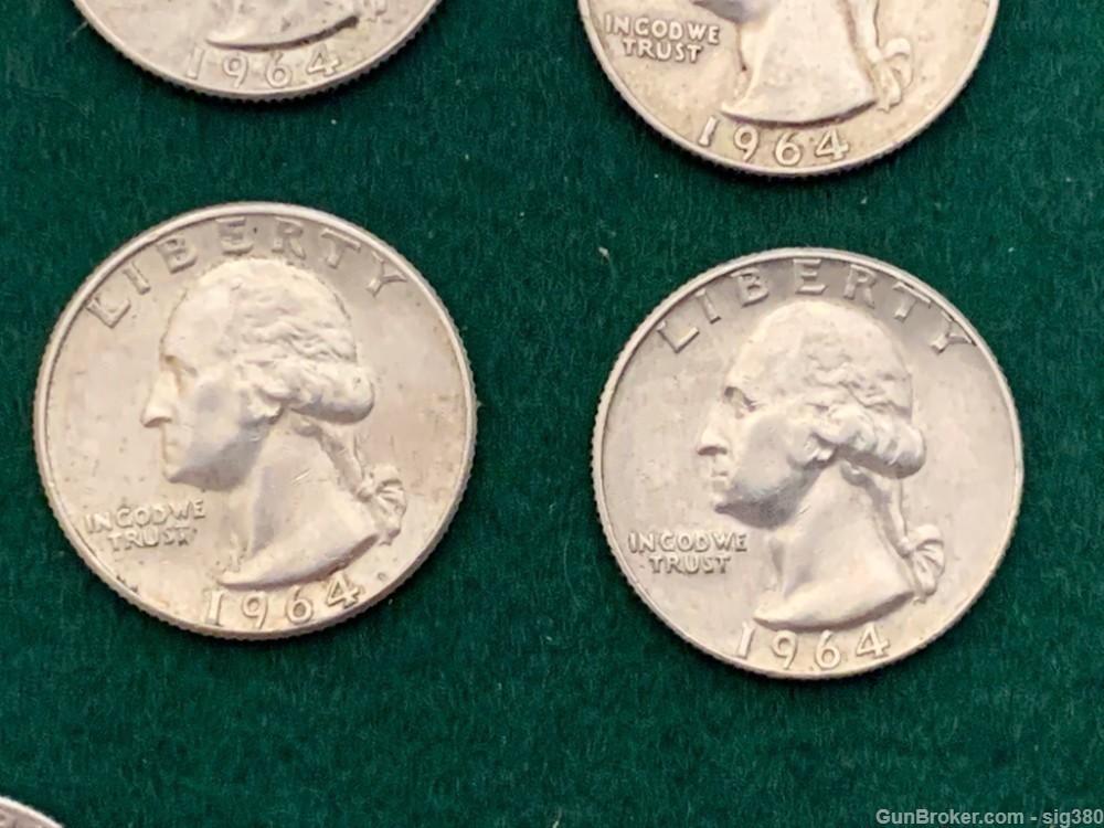 13 1964 SILVER QUARTERS ALL IN GREAT CONDITION-img-4