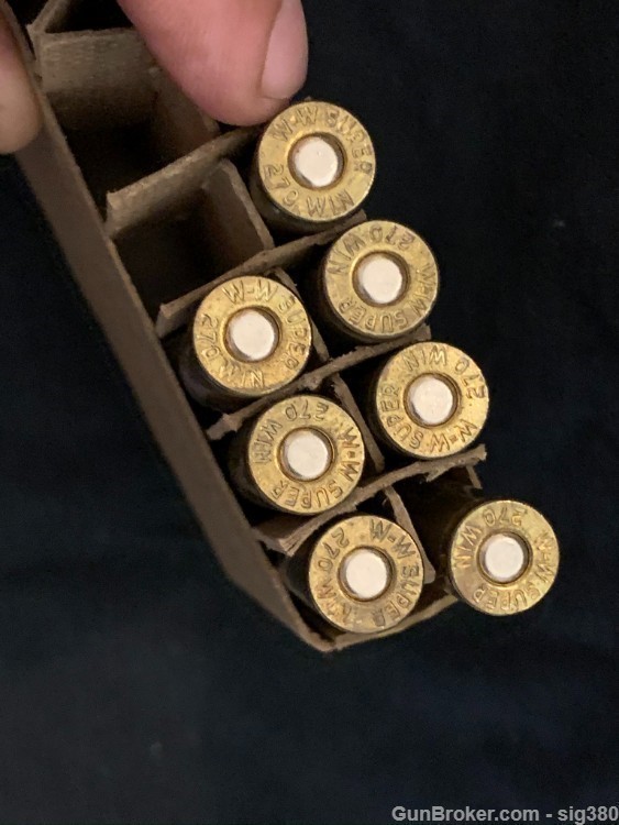 VINTAGE WINCHESTER WESTERN SUPER X 270 WIN.130 GR SP BOX AMMO 7RDS-img-5