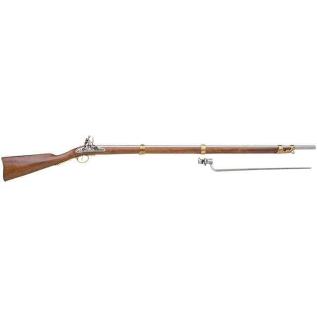 French 1763 Musket Colonial Charleville Rifle With Bayonet-img-0