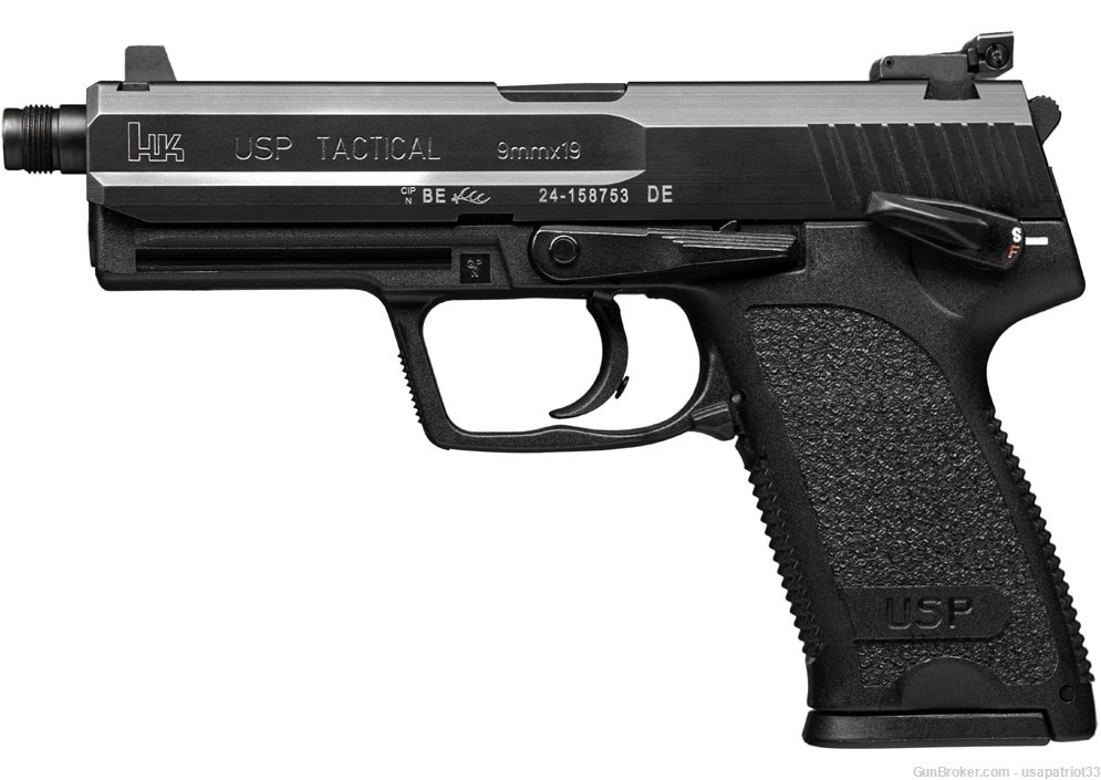 H&K USP 9 Tactical V1 9mm 3x15Rd. Mags Adjustable Night Sights | 81000348-img-0