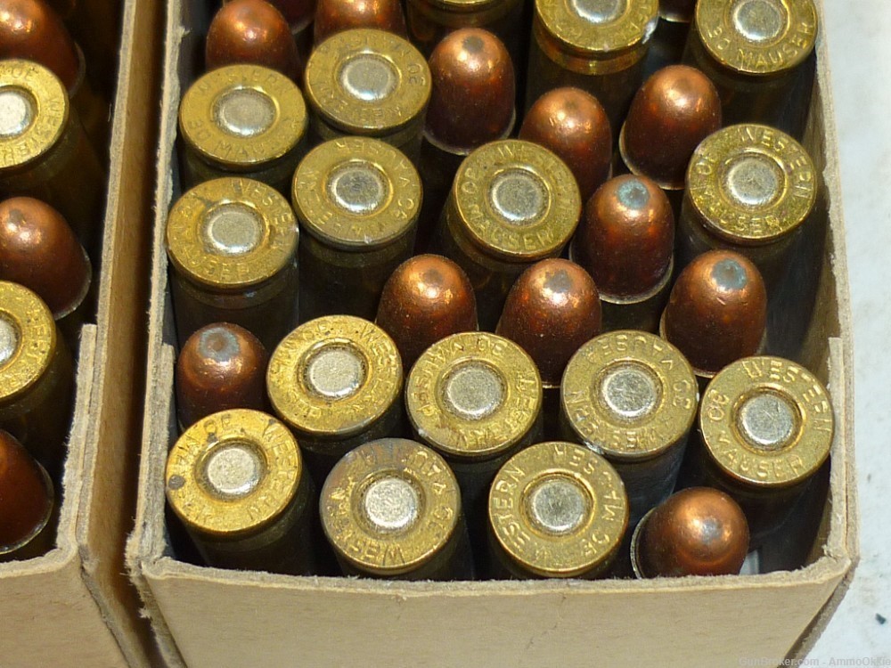 50rd - WESTERN BULLSEYE BOX - 7.63x25 30 Mauser FMJ - C96 Broomhandle C-96-img-19