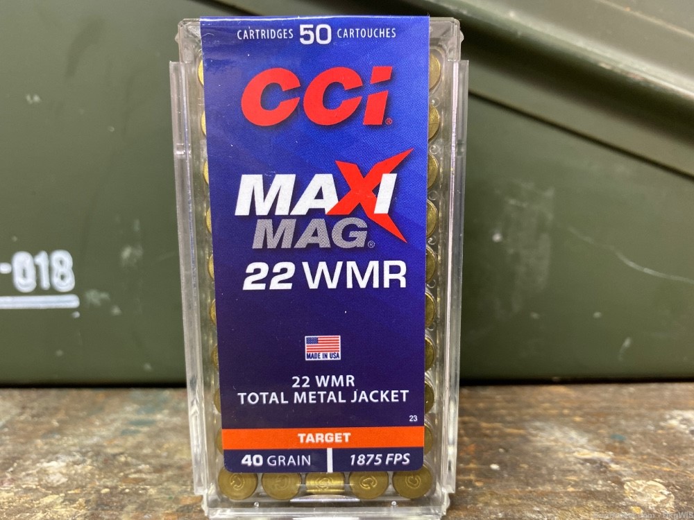 CCI Maxi Mag 22 WMR (Mag) 40 gr TMJ flat nose, 50 round box-img-0