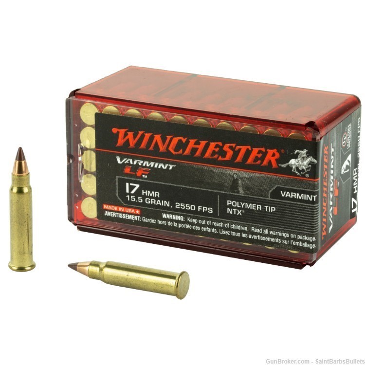 Winchester Varmint LF .17 HMR 15.5 Grain NTX - 50 Rounds-img-0