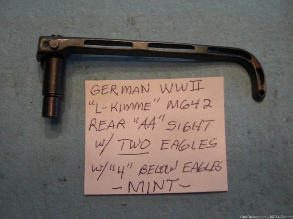 German WWII MG42 "L-Kimme" Anti-Aircraft Sight w/TWO Eagles "4" MINT - RARE-img-1