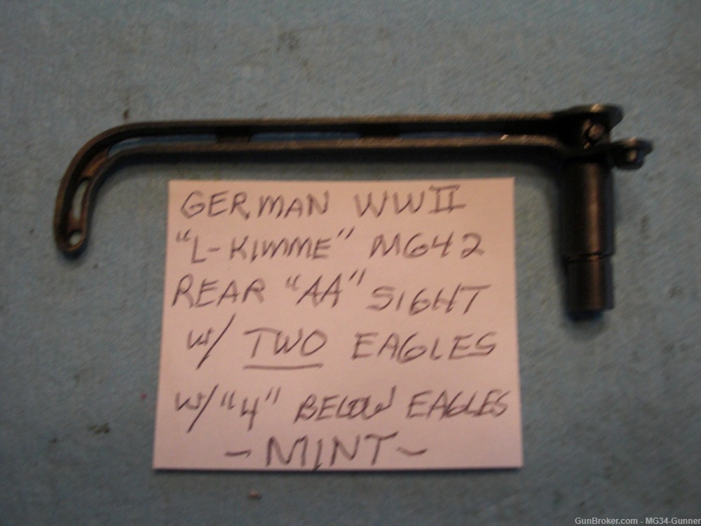 German WWII MG42 "L-Kimme" Anti-Aircraft Sight w/TWO Eagles "4" MINT - RARE-img-2