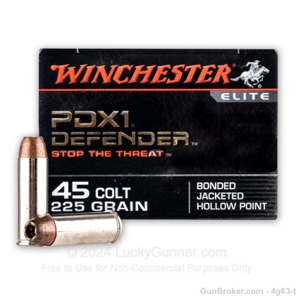 Winchester PDX1 Defender, .45 Colt, 225 gr. JHP NEW S45CPDB 20 Rd Box-img-0