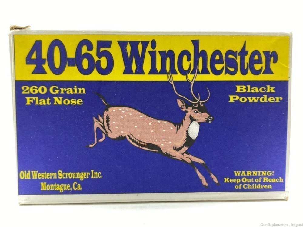 Old Western Scrounger 40-65 Win 260Gr Flat Nose Black Powder SCARCE 768-LTX-img-1