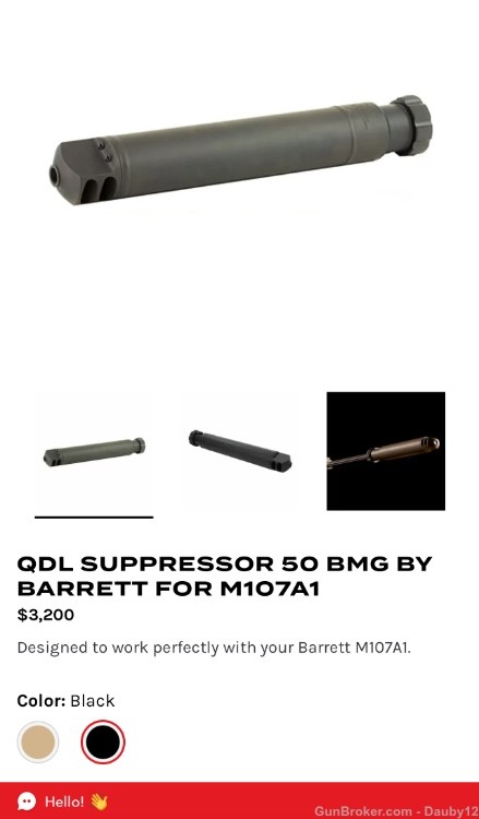 Barrett M107A1  20” Tungsten 50 BMG, NightForce, Larue QD-img-6