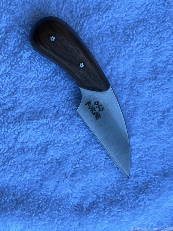 CUSTOM HAND FORGED OSO MINI KNIFE WITH SCABBARD-img-2