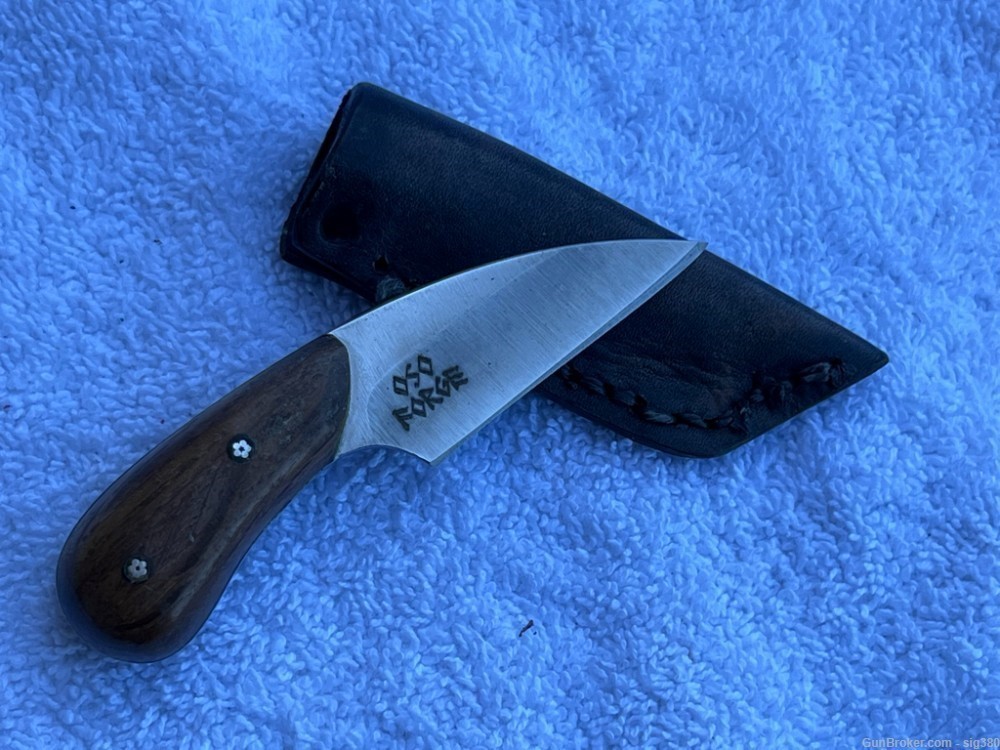 CUSTOM HAND FORGED OSO MINI KNIFE WITH SCABBARD-img-0