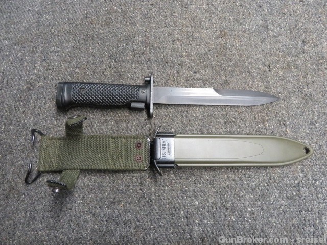 US M5A1 BAYONET WITH SCABBARD FOR M1 GARAND-EXCELLENT GERMAN MANUFACTURED-img-1