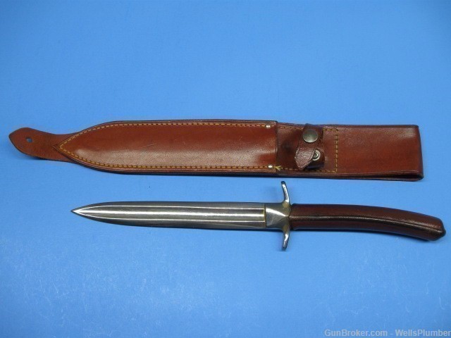 US WWII CRAFTERS STILETTO FIGHTING KNIFE WITH ORIGINAL SCABBARD (MINT)-img-0