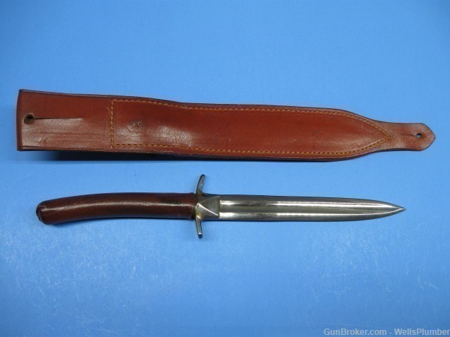 US WWII CRAFTERS STILETTO FIGHTING KNIFE WITH ORIGINAL SCABBARD (MINT)-img-1