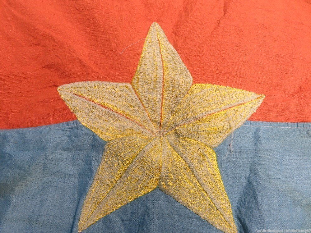 VIETNAM WAR VIET CONG STYLE VICTORY FLAG DONG DU 1968 GREAT DISPLAY PIECE-img-6