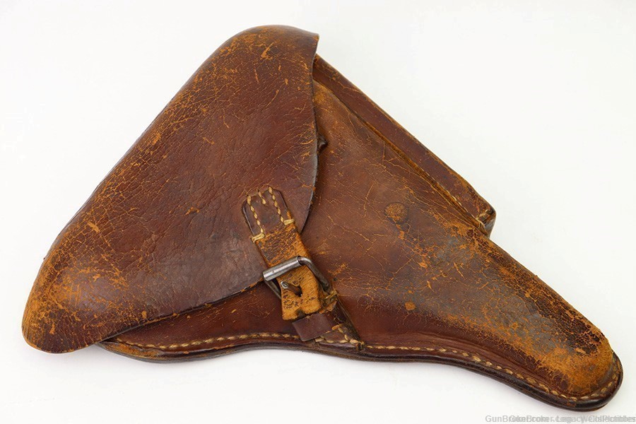 IMPERIAL GERMAN WWI LUGER P08 HOLSTER DATED 1918 CROWN MARKED BROWN HOLSTER-img-10